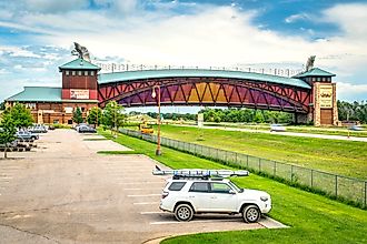Great Platte River Road Archway Monument in Kearney, Nebraska. Editorial credit: marekuliasz / Shutterstock.com.