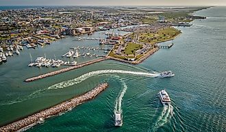 Aerial view of Port Aransas, Texas.