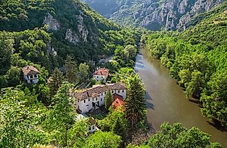 The spectacular Bulgarian landscape through which the Iskur River flows.