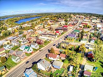Aerial view of Ely, Minnesota.
