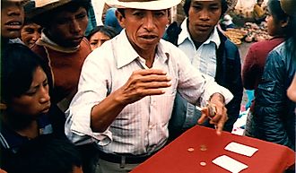 San Francisco gamblers betting on Three Card Monty. Source: Wikimedia/Vaticanus