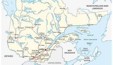 Which Provinces Border Quebec?