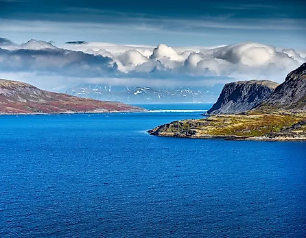 The Bering Strait near Alaska, the gateway between the Pacific and Arctic oceans. 
