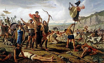 Depiction of Gaius Marius as victor over the invading Cimbri.