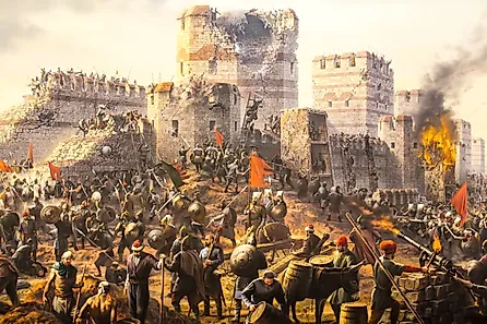 Illustration depicting the Fall of Constantinople.