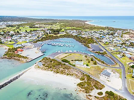 Aerial view of Robe, South Australia, Australia.