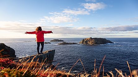 The Atlantic coast of Canada in Newfoundland and Labrador.
