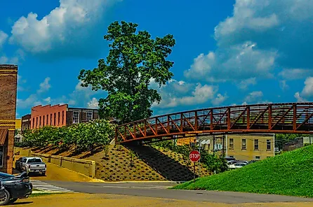 Bankhead Street is the main street through the business district of New Albany, Mississippi.