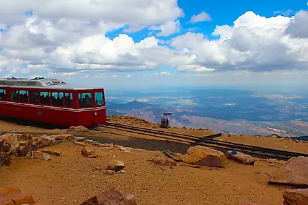The scenic Pikes Peak Cog Railway ride.