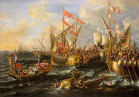 Castro depiction of the Battle of Actium. 