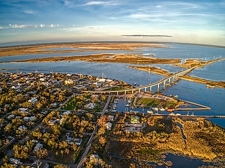 An exterior view of the Indian Pass Trading Post famous for it's oysters near Apalachicola Florida