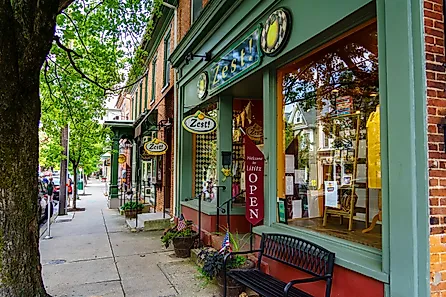 The downtown area of Lititz, Pennsylvania. Editorial credit: George Sheldon / Shutterstock.com.