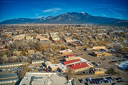 Aerial View of Taos, New Mexico.