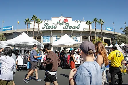  A view of a people walking around the Rose Bowl Flea Market. Editorial credit: The Image Party / Shutterstock.com