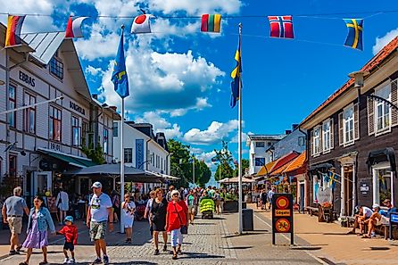 Commercial Street in Borgholm, Sweden. Image credit: trabantos / Shutterstock.com.