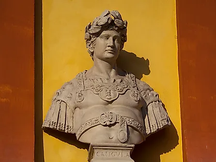 Bust of Emperor Caligula in Modena, Italy. These sculptures were made around the 1600s.
