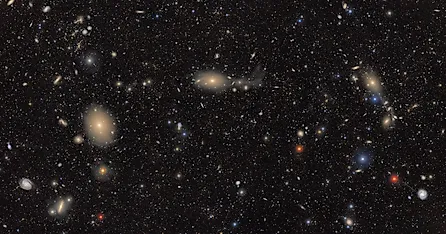 A survey of the sky captured by the Rubin Telescope.