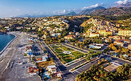 Aerial view of Scalea, Calabria.
