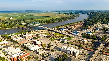 Aerial view of Atchison, Kansas.