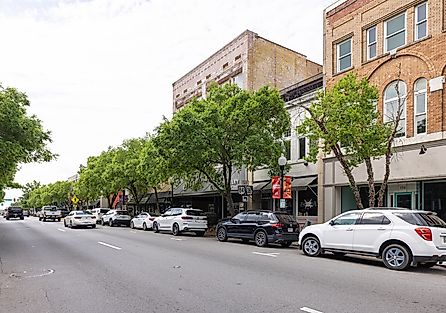 Valdosta, Georgia, USA - April 16, 2022: The old business district on Patterson Street. Roberto Galan via Shutterstock