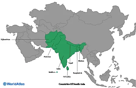 map of south asian countries