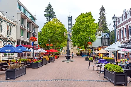 Trafalgar street in Nelson, New Zealand. Image credit: trabantos / Shutterstock.com.