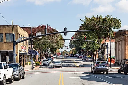 Downtown in Brevard, North Carolina. Image credit J. Michael Jones via Shutterstock