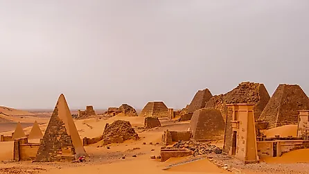 Pyramids of Meroe in the Sahara desert 