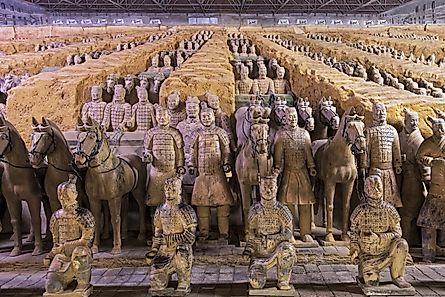 The world famous Terracotta Army, part of the Mausoleum of the First Qin Emperor and a UNESCO World Heritage Site located in Xian China - DnDavis / Shutterstock.com