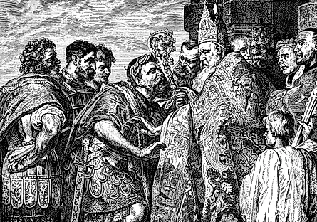 Archbishop Ambrose Refuses to Admit Theodosius into Milan Cathedral
