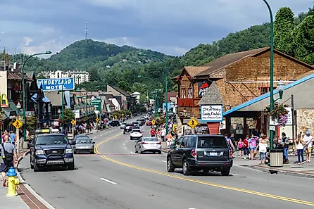 The charming downtown area of Gatlinburg, Tennessee. Image credit Miro Vrlik Photography via Shutterstock.com