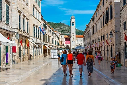 People are strolling through Stradun street in Dubrovnik, Croatia. Image credit: trabantos / Shutterstock.com.