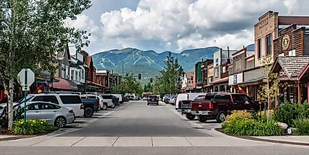 The Main Street in Whitefish, Montana.