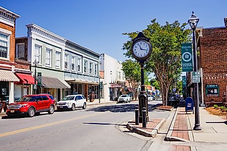 Downtown York, South Carolina.