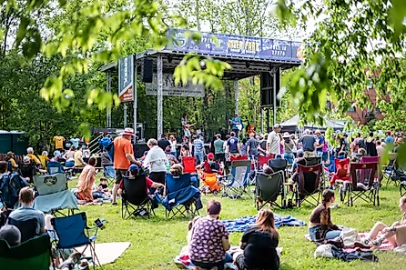 people having fun at the River Park Concert in Hillsborough, North Carolina, via Sencer Seker on iStock.com