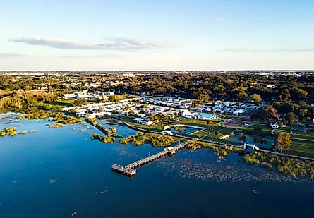 Historic brick clock tower at the intersection of Plant and Main street in downtown Winter Garden. Image credit SR Productions via Shutterstock