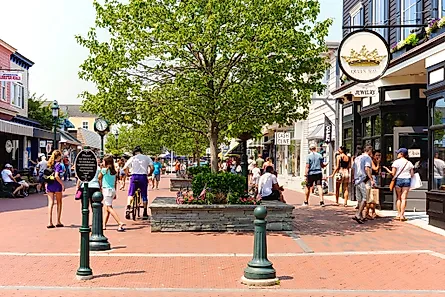 The New Jersey shore resort community of Cape May is home to the colorful Washington Street Mall. Editorial credit: George Wirt / Shutterstock.com
