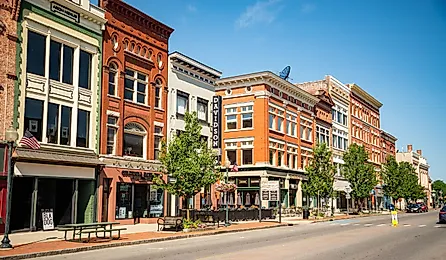  Exterior of brick building in the historical centre in Saratoga NY. Editorial Credit: Enrico Della Pietro / Shutterstock.com