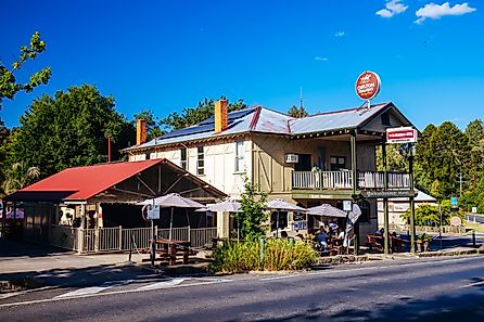 The historic gold mining town of Yackandandah on a warm summers evening in rural country Victoria
