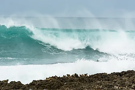 Ocean water averages about 3.5% salt, though salinity varies from place to place.