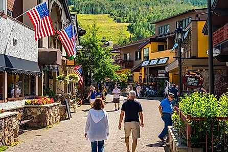 Vail, Colorado: Ski resort village in summer time, via Alex Cimbal / Shutterstock.com