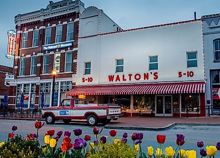Downtown Bentonville, Arkansas. Image credit RozenskiP via Shutterstock