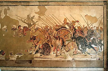 A battle scene depicting Alexander the Great's army using the sarissa. Image credit: Magrippa via Wikimedia Commons.