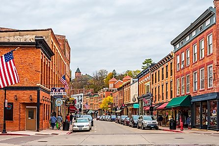 Historical Main Street in Galena, Illinois. Editorial credit: Nejdet Duzen / Shutterstock.com