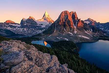 The Landscape of Mount Assiniboine, the Queen of Canadian Rockies, British Columbia. 
