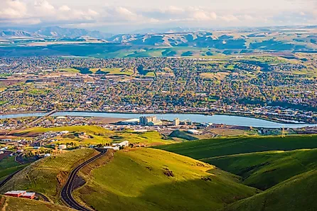Aerial view of Lewiston, Idaho.