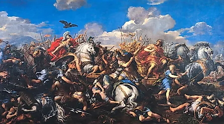 Scene from the Battle of Gaugamela. Image credit: Wikimedia Commons (Public Domain)