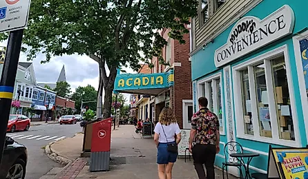 Main Street of Wolfville, Nova Scotia. Image credit Patrick Hatt via Shutterstock