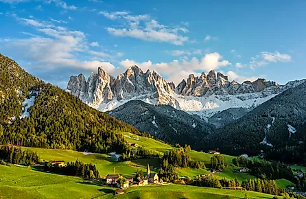 Beautiful landscape of Italian dolomites - Santa Magdalena