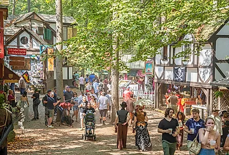 The annual Maryland Renaissance Festival in Crownsville, Maryland. Image credit TJ Brown via Shutterstock